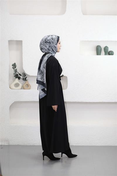 5003 Belden Pileli Bağıcıklı Elbise