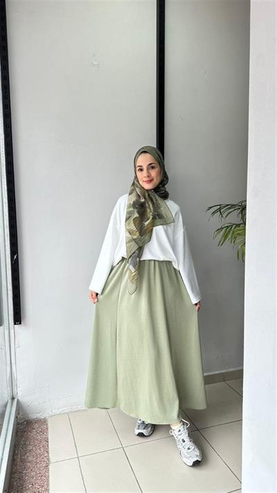 5008 Beli Lastikli Cepsiz Oyşo Kumaş Etek