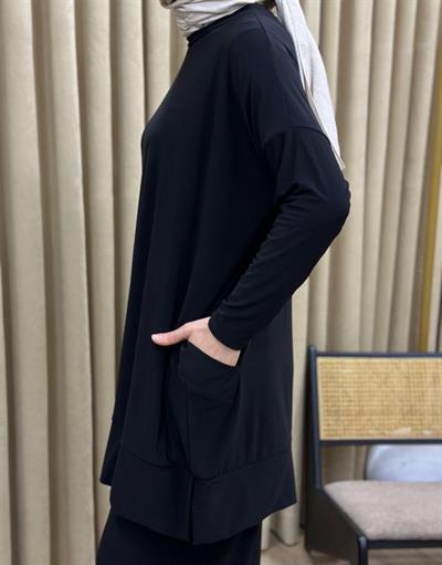 5015 Bisiklet Yaka Yanları Cepli Oversize Takım