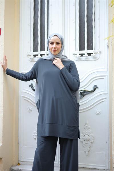 5015 Bisiklet Yaka Yanları Cepli Oversize Takım