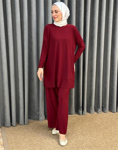 5015 Bisiklet Yaka Yanları Cepli Oversize Takım