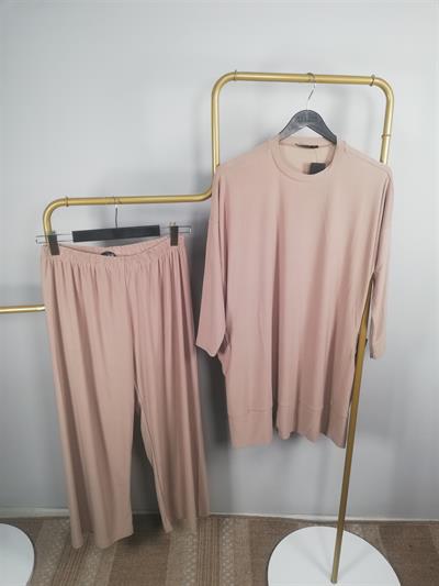 5015 Bisiklet Yaka Yanları Cepli Oversize Takım