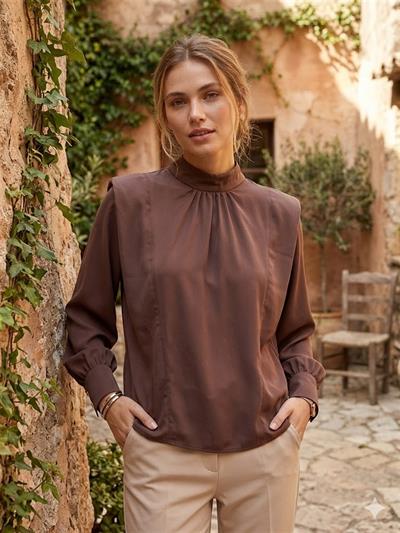 5212 Sandero Körüklü Kısa Bluz