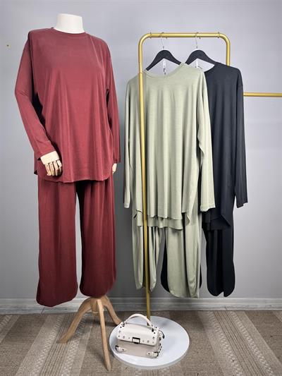 5218 Sıfır Yaka Pantolonlu Takım