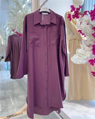 5311 Çift Cepli Arkası Pileli Kol Katlamalı Gömlek Tunik