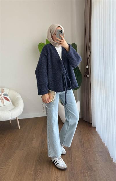 55003 Önü Bağlamalı Buklet Ceket