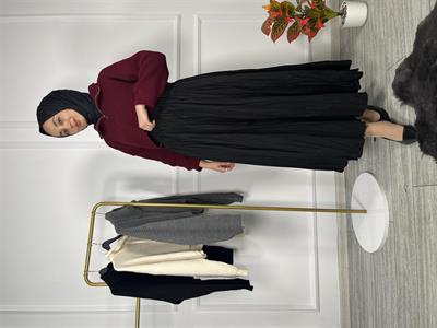 6752 Yarım Fermuarlı Boncuk Örme Triko Kazak