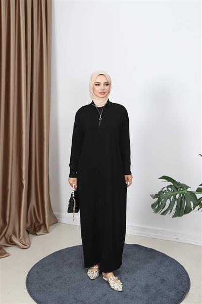7025 Yarım Fermuarlı Vanezia Triko Elbise