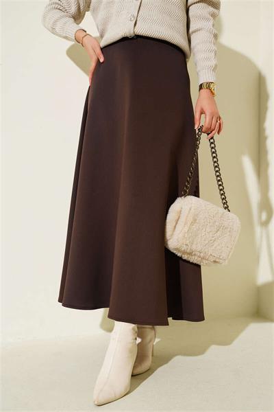 7056 Beli Lastikli Scuba Kumaş Etek