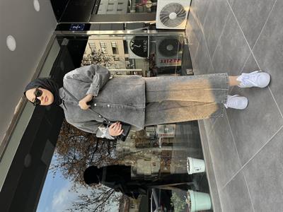 7200 Omuzu Kol Ucu İnci İşlemeli Kot Takım