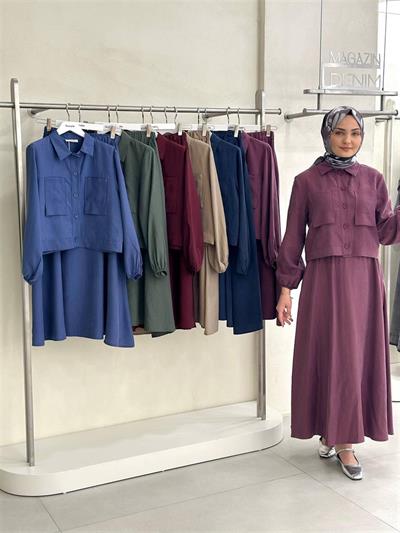 7365 Çift Cepli Etekli Ten Sel Takım