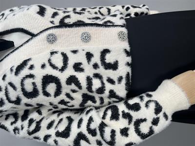 7588 Angora Leopar Desenli Hırka Ceket