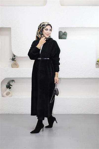 92476 Şal Yaka Düşük Omuz Sakal Kumaş Hırka