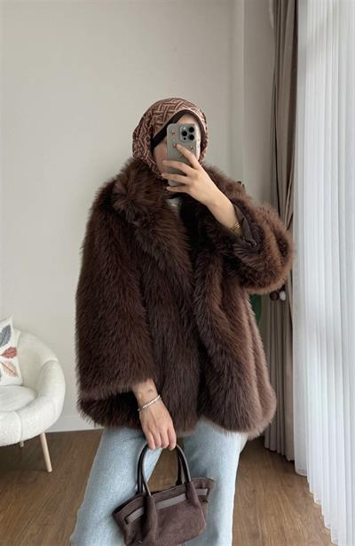 99004 Yakalı Uzun Kürk Kaban