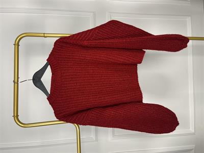 E-199 Bisiklet Yaka Balon Kol Boncuk Örme Triko Kazak