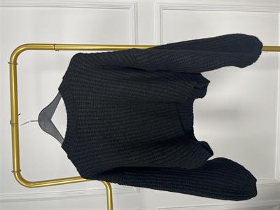 E-199 Bisiklet Yaka Balon Kol Boncuk Örme Triko Kazak