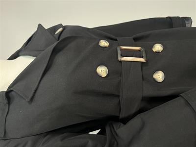 K3116 Önü Düğmeli Kuşaklı Kol Apoletli Trenckot