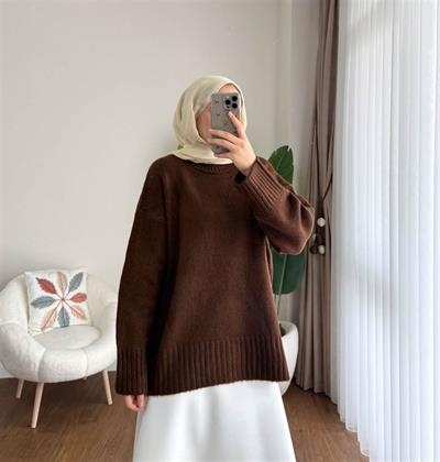 TT4481-Z Bisiklet Yaka Triko Kazak