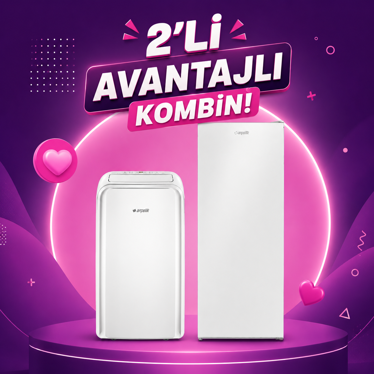 Arçelik 2053 MB Derin Dondurucu & 12220 Mobil Klima