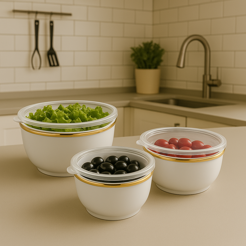 Arow Emaye Beyaz 3 Lü Saklama Kabı 