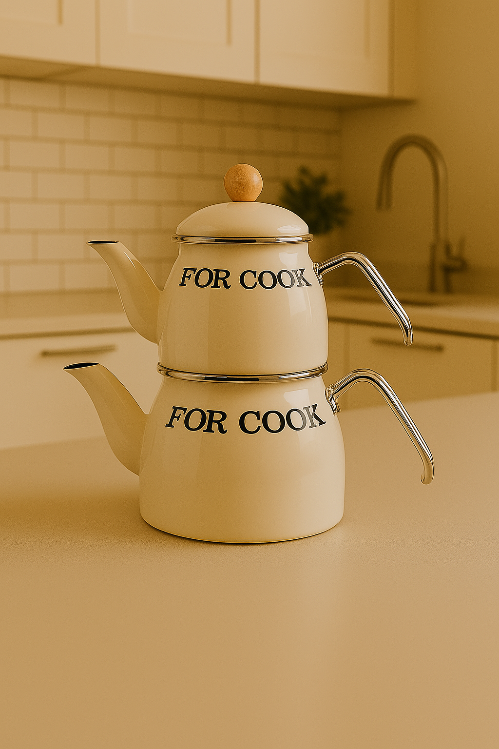 Mien Alt Üst Emaye Doroty Çaydanlik Takımı