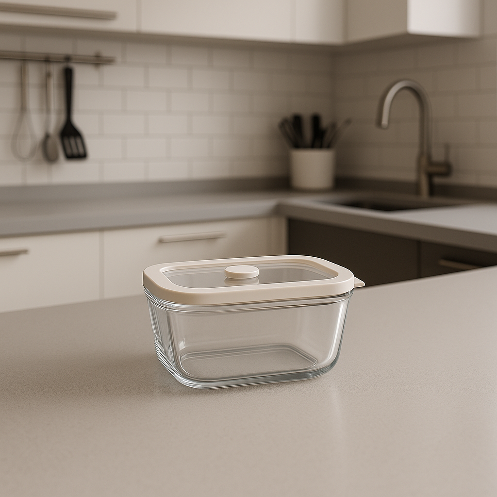 Arow 500 ML Cam Saklama Kabı Beyaz