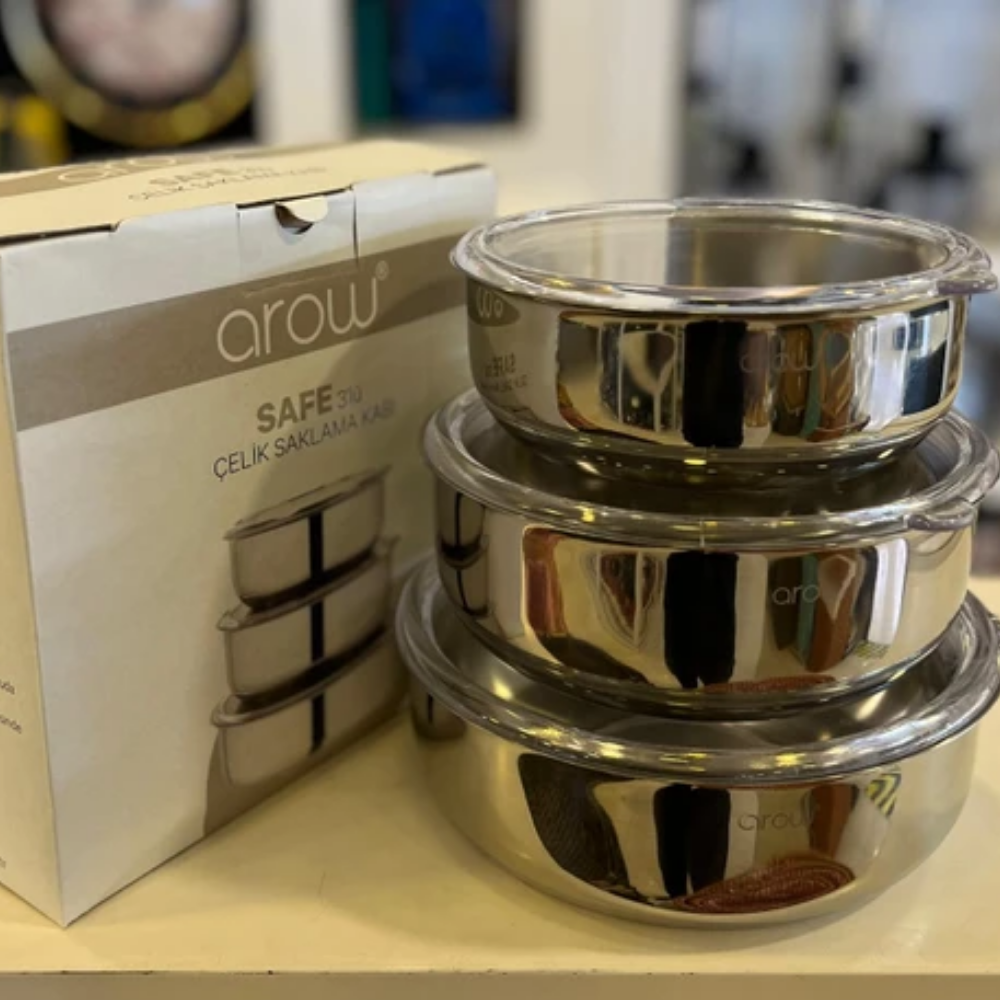 Arow Safe Çelik 3 Lü Saklama Kabı 