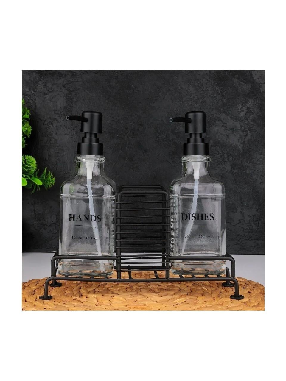 Mien 2li Standlı Siyah Sıvı Sabunluk