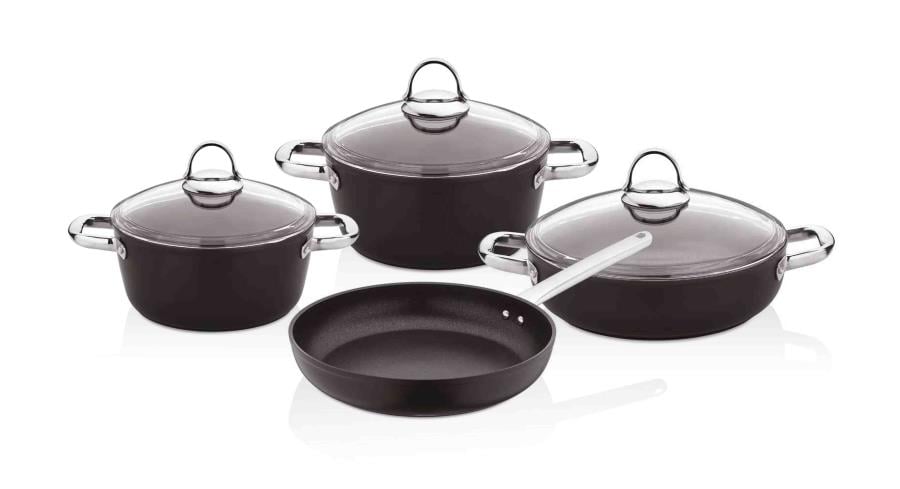 Arow Black Titanyum  7 Parça Tencere  Seti 