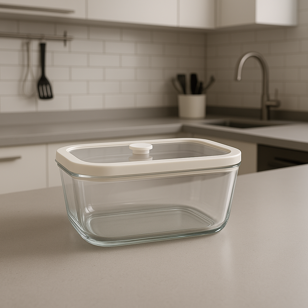 Arow 1400 ML Cam Saklama Kabı Beyaz