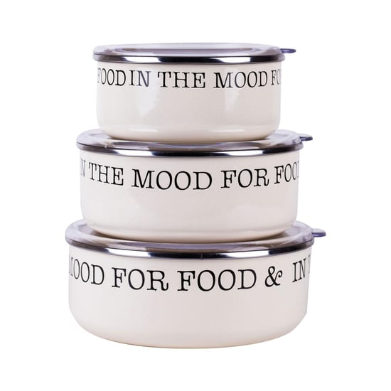 Mien  3'lü Emaye Saklama Kabi Seti̇ Fildişi