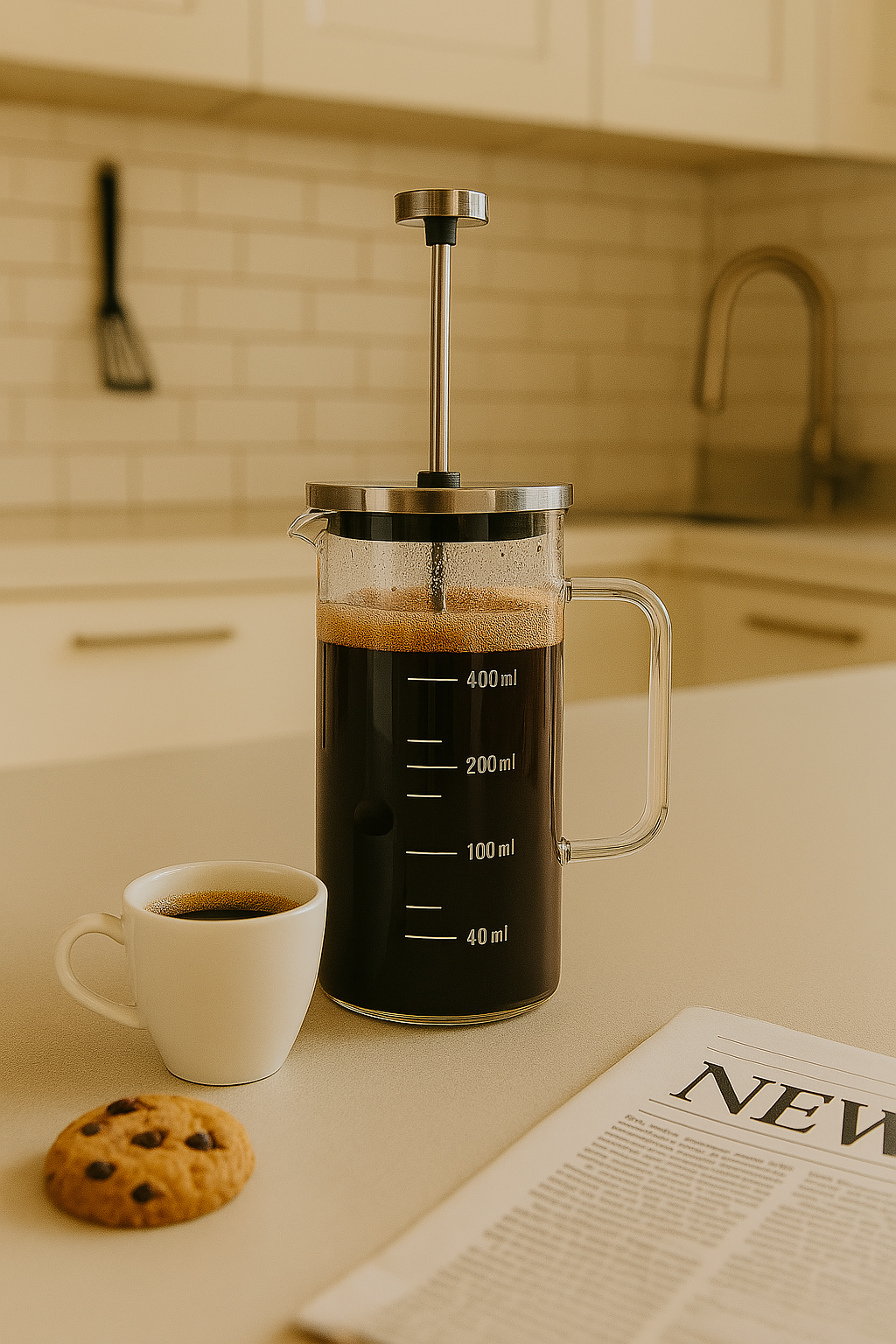 Tohana Metal Kapaklı French Press  350 ml 5 x 8 x 14 cm