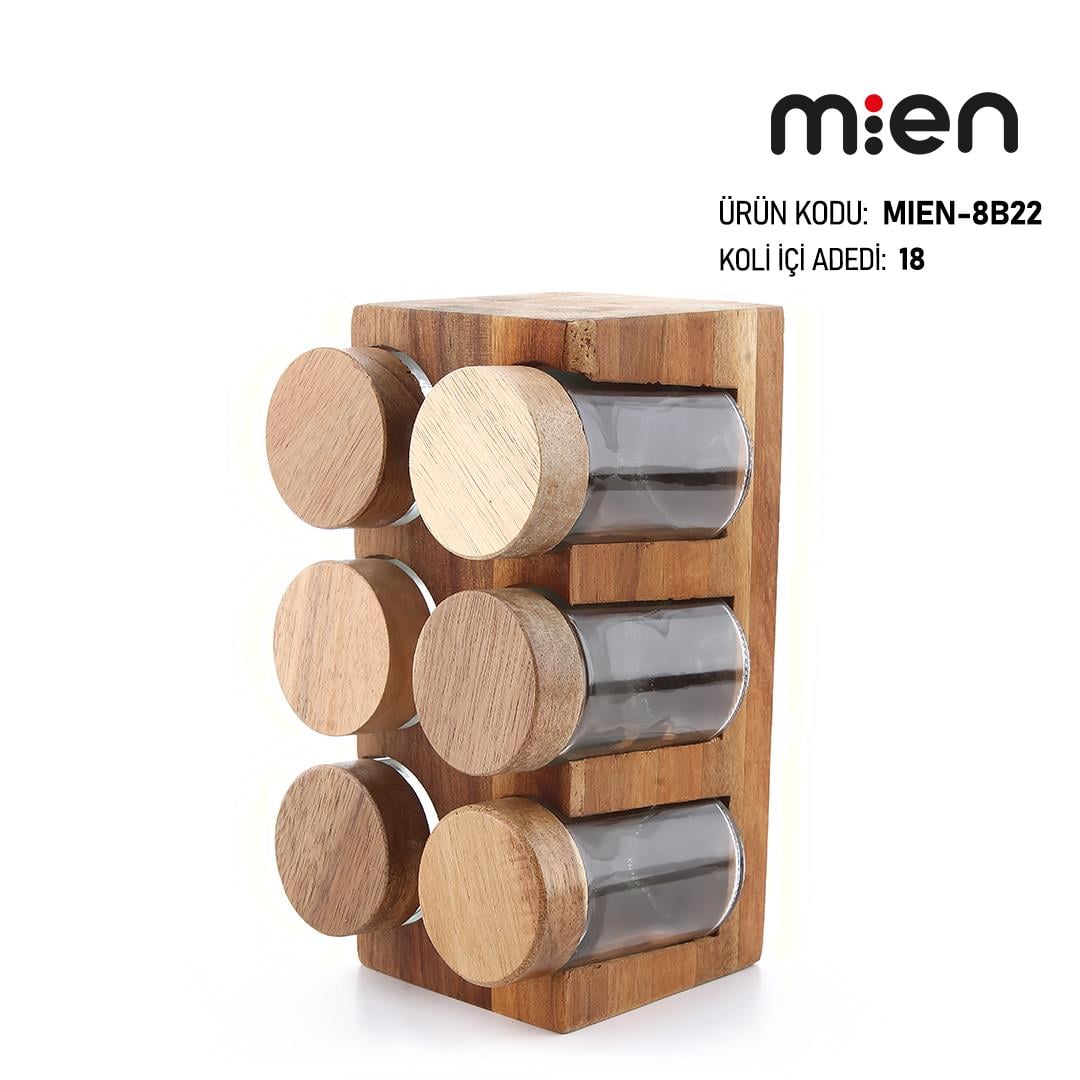 Mien 6Li Akasya Standlı Baharatlık