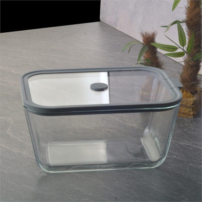 Tohana Silikon Cam Kapaklı Saklama Kabı  2700 ml -Gri