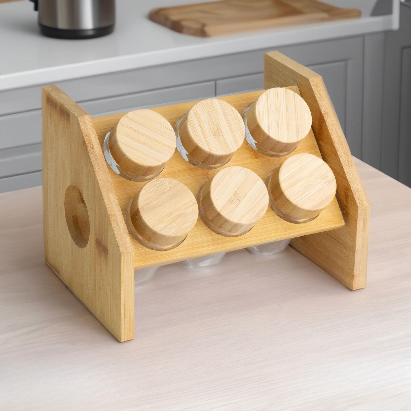 B/6  7PRÇ BAMBU YUVARLAK  BAHARAT SETİ