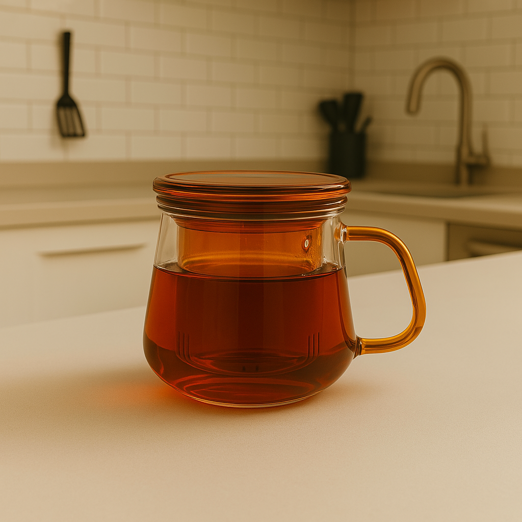 Tohana Cam Süzgeçli Kupa * Amber  350 ml