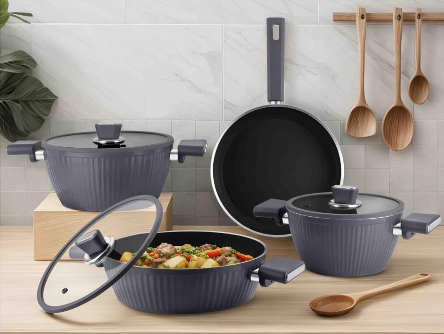 Arow Giallo Nonstick Aluminum 7 Parça