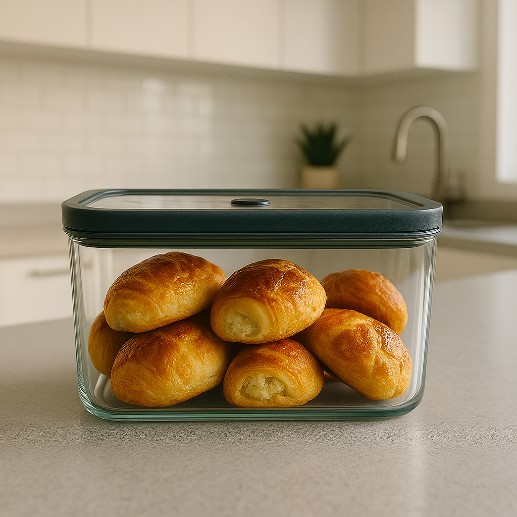 Tohana Silikon Cam Kapaklı Saklama Kabı-Siyah  2700 ml