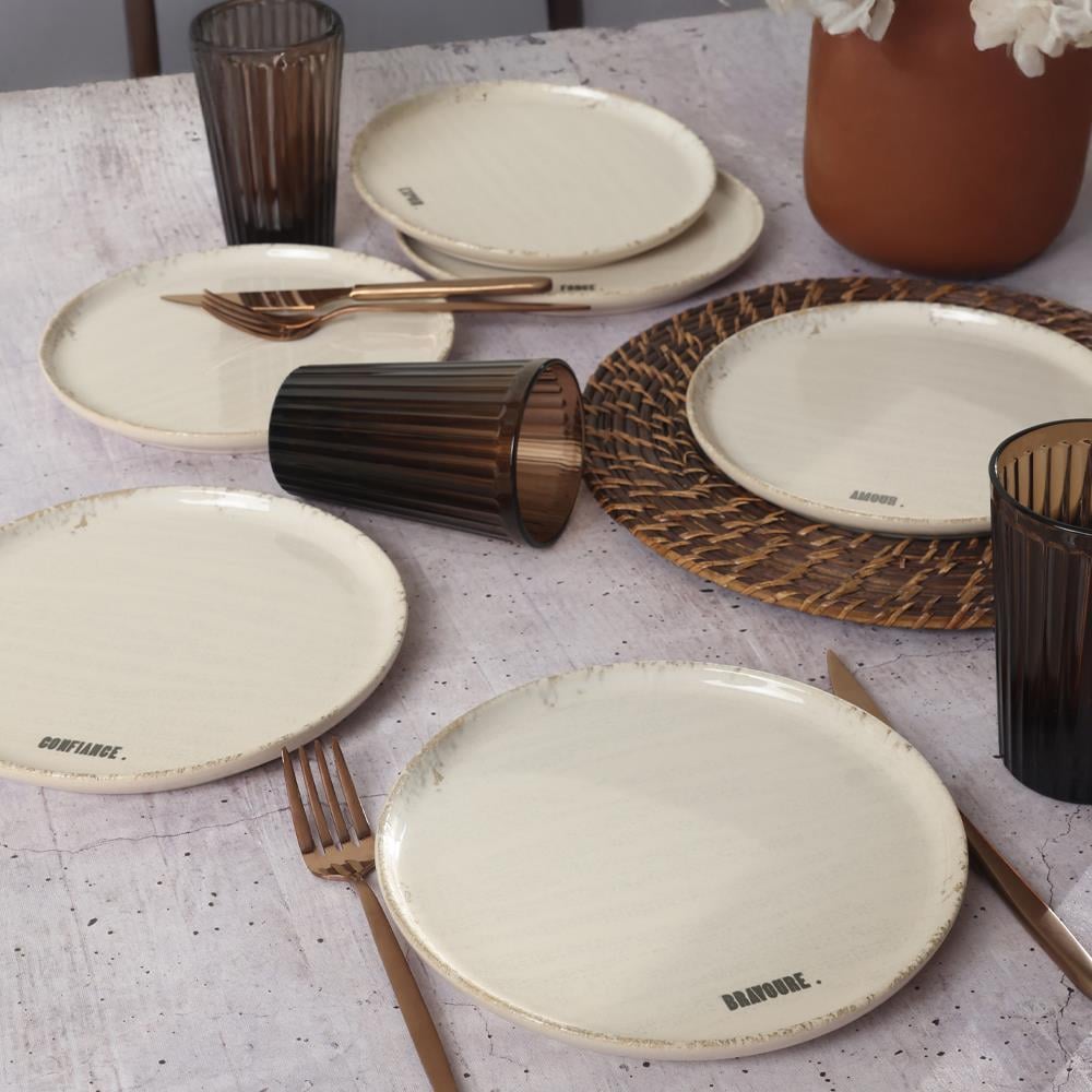 Deep Collection Mottolu Pasta Tabağı 22 cm 6 Adet 22650-55