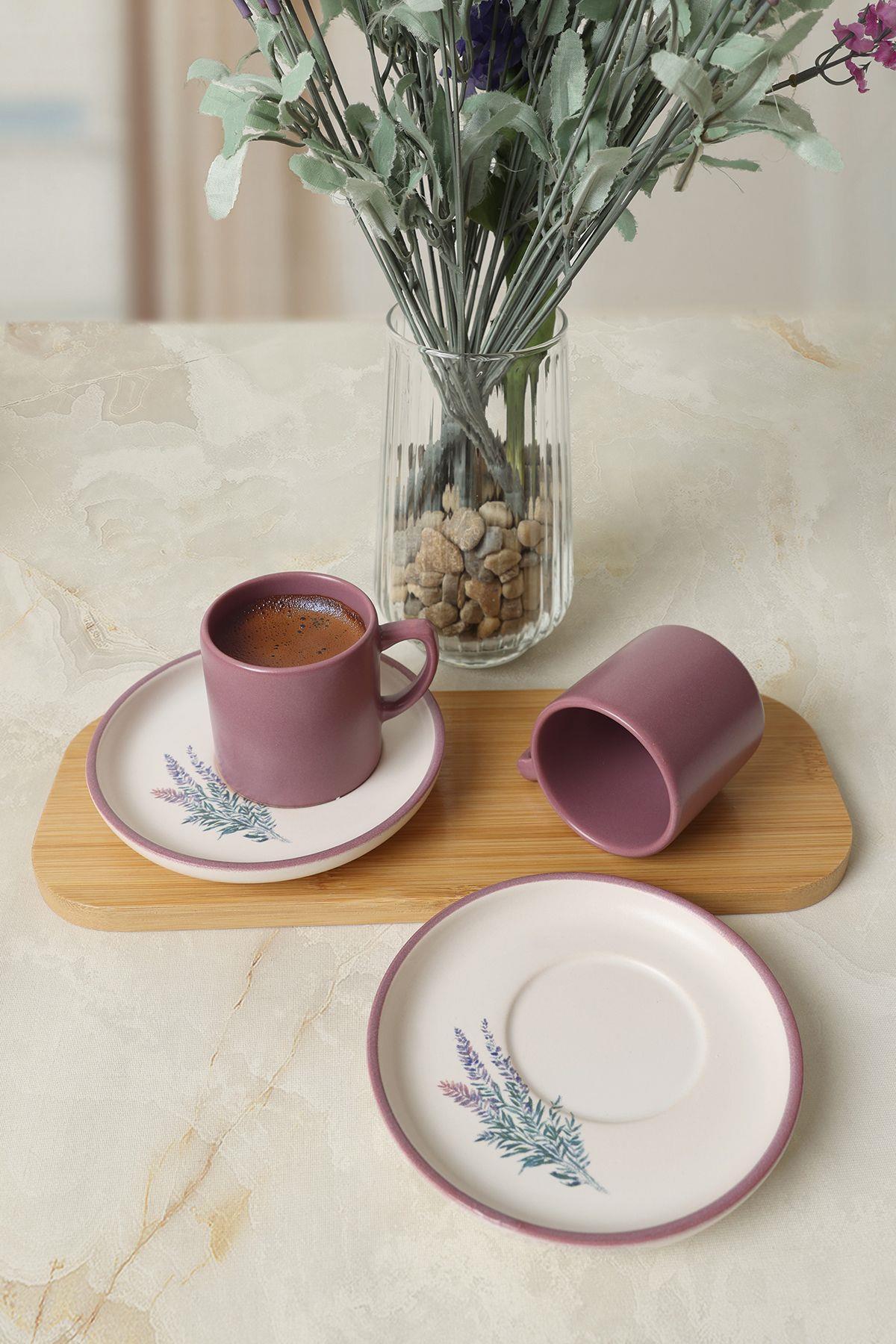 Elegant Blossoms Violet Kahve Takımı 4 Parça 2 Kişilik 21791
