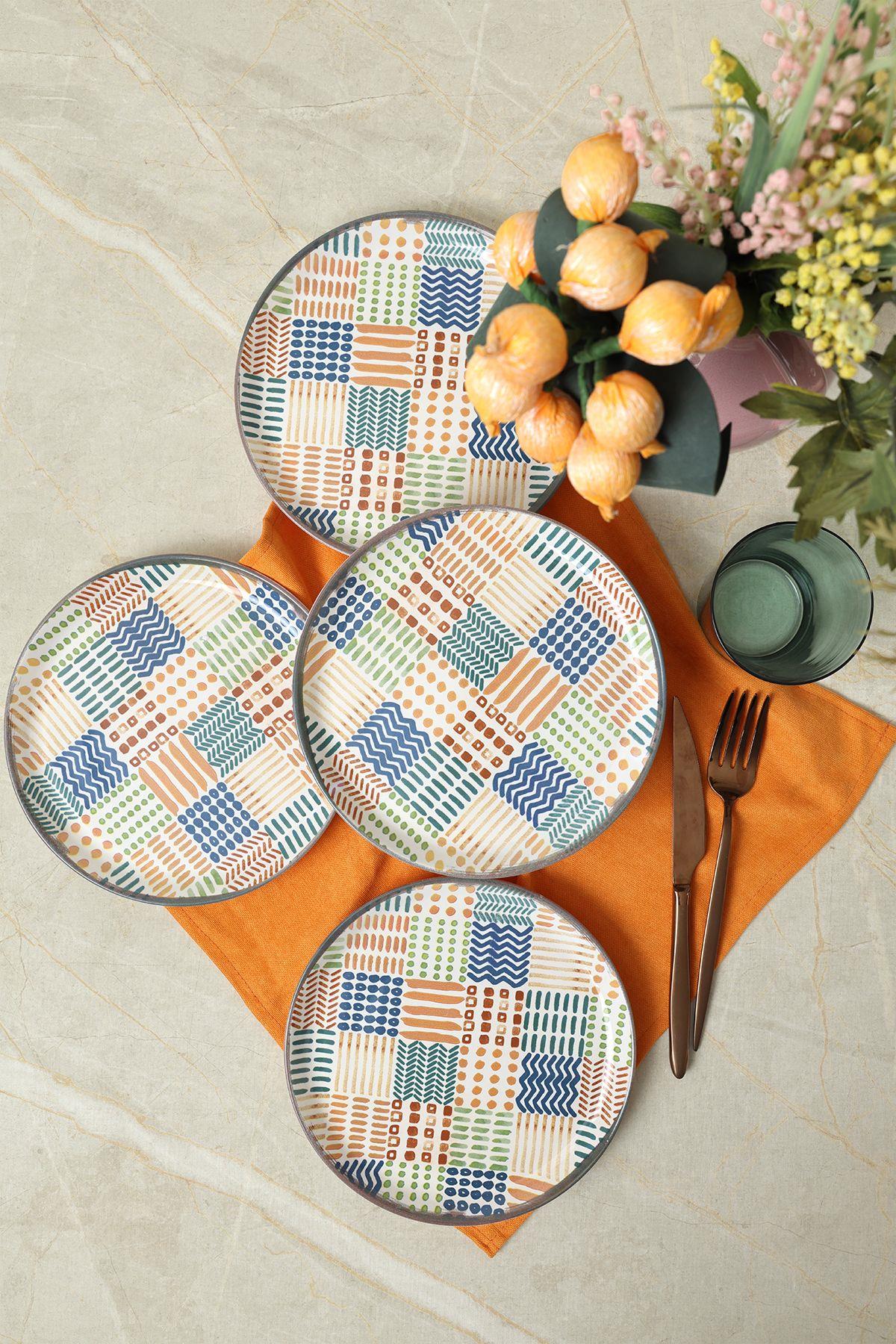 Etnik Hitit Pasta Tabağı 20 Cm 4 Adet 22552