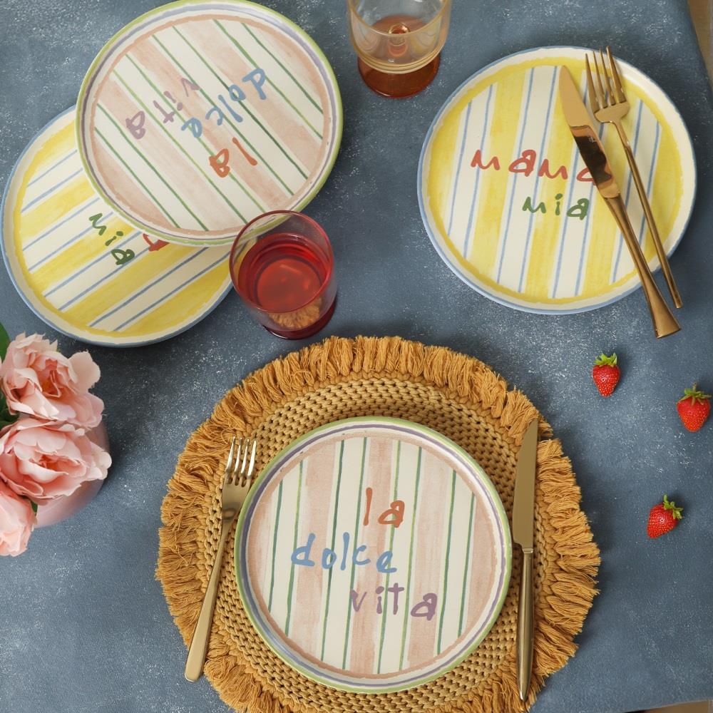 Mama Mia & La Dolce Vita Pasta Tabağı 22 Cm 4 Adet 22724-25