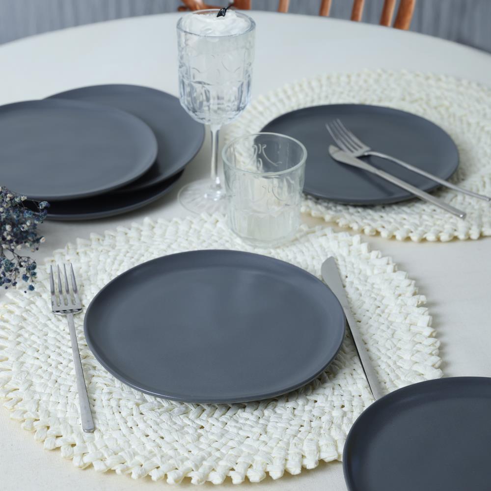 Mat Gri Sardes Pasta Tabağı 22 Cm 6 Adet 959