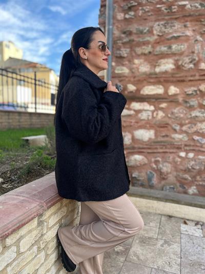 FERMUARLI ŞIK SİYAH KAŞE KABAN