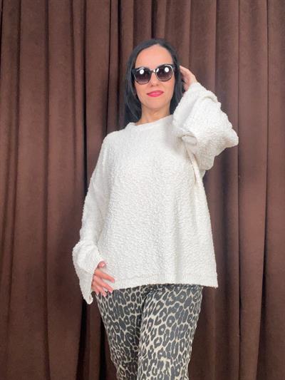 BUKLET GENİŞ KOL SALAŞ EKRU TRİKO