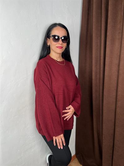 GENİŞ KOL SALAŞ BASİC BORDO KAZAK