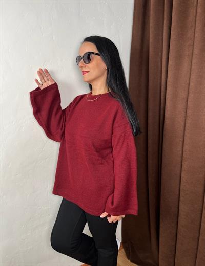 GENİŞ KOL SALAŞ BASİC BORDO KAZAK