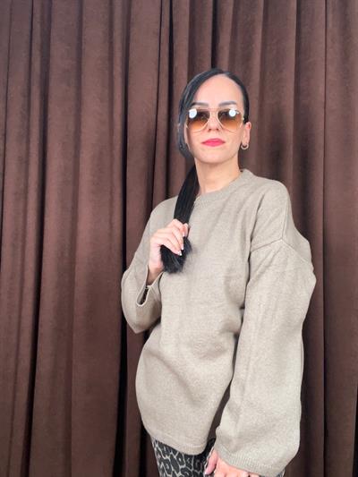 GENİŞ KOL SALAŞ BASİC VİZON KAZAK