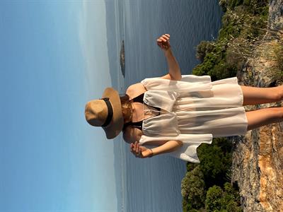 Aurea Salaş Şifon Beyaz Plaj Pareo Elbise 