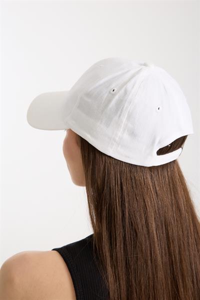 Kadın Beyaz Basic Arkası Cırtlı Ayarlanabilir Beyzbol Şapka
